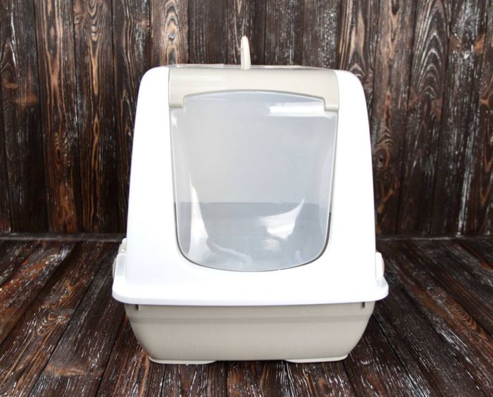 Туалет для кішок будка сірий 50х37х40 см 