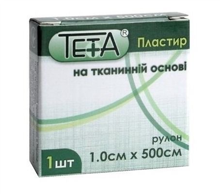 Пластир на тканинній основі, медичний 1 см500 см, Тета 