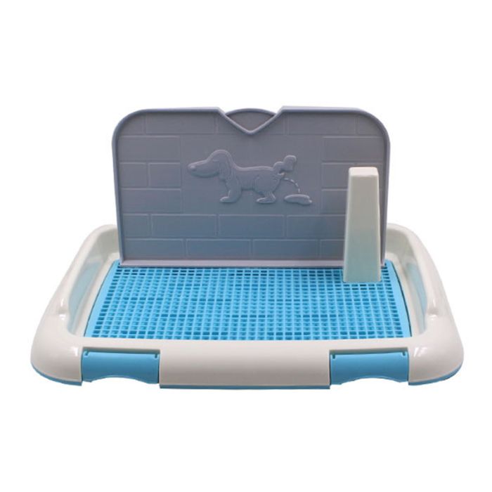 Туалет для собак під пелюшку зі стінкою 4636см біло-Бірюзовий Біло-Бірюзовий