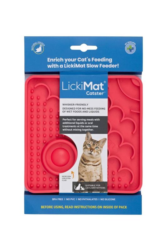 Лизальний килимок антистрес для кішок LickiMatster Pink