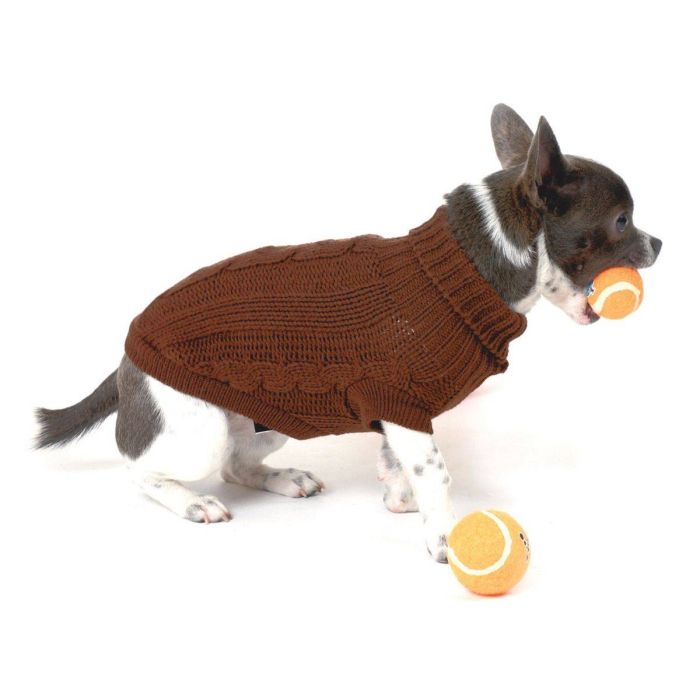 В'язаний светр для собаки Wolters Cable Knit з візерунком коси 50 см Коричневий