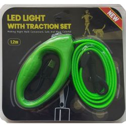 Повідець плоский світловий 1,2 м CTY-018 Зелений