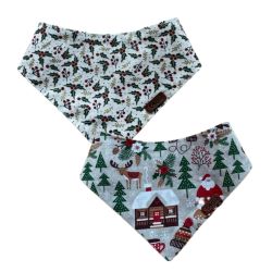 Двостороння бандана для собак Duckly різдвяний візерунок XL