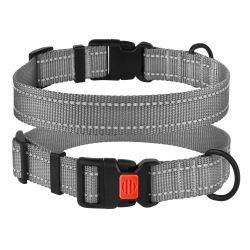 Нашийник для собак Bronze Dog сірий пластиковий фастекс 1311 51Т 20мм (30-40см)