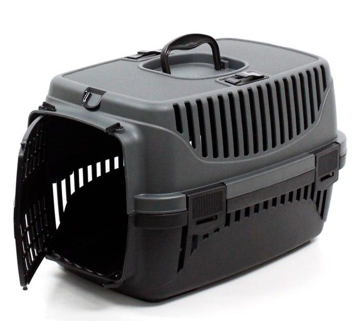 Переноска для тварин Пластикова SG на 6 кг 48х32х32 чорна 