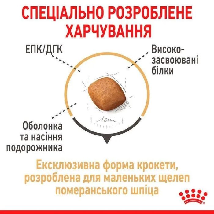 АКЦІЯ Royal Canin Pomeranian Adult корм для дорослих собак породи померанський шпіц 1,5 кг + 4 паучі 