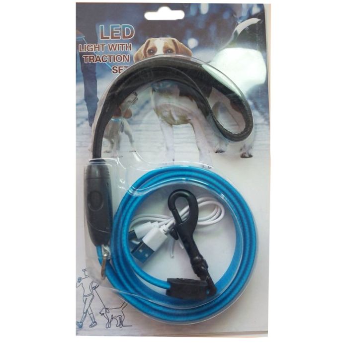 Повідець плоский світловий 1,2 м CTY-0120 Синій