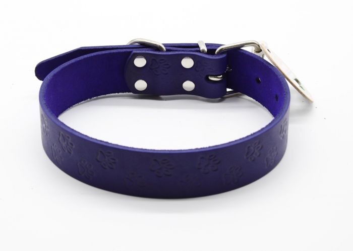 Нашийник Franty Style Paw шкіра Фіолетовий 30 мм  41-51 см. 