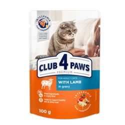 Клуб 4 лапи Преміум консерви для котів ягня в соусі 100г 364270 Акція -25