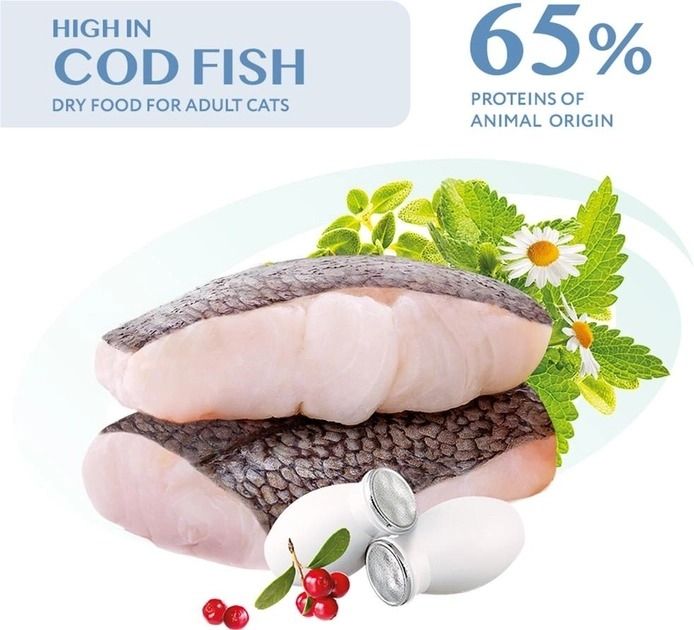 АКЦІЯ Optimeal Повно раціонний сухий корм для дорослих кішок з високим вмістом тріски 1.5 кг -25