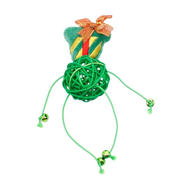 Мяч плетений Подарунок зелений з дзвіночком, 5 см 