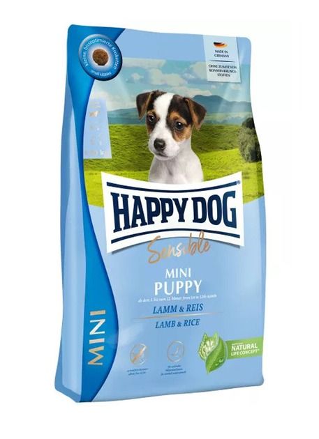 Happy Dog Sensible Mini Puppy сухий корм з ягнятком та рисом для цуценят малих порід 800 гр 