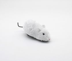 Миша на колесах заводна Біла 1566 см. Біла