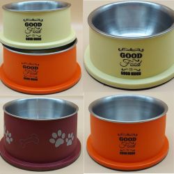 Миска метал в пластиковій підставці для собак d 13см 500 мл