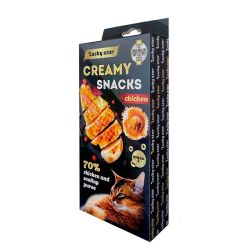 Ласощі для котів Lucky Star Пюре з мяса курки та тихоокеанських морських гребінців, 6х10 г 