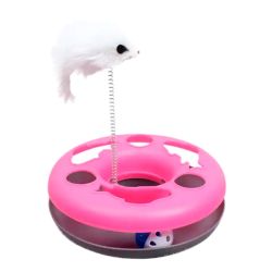 Іграшка Упіймай миша на пружині, 25 см Рожева