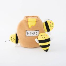 М'яка іграшка для собак бджоли та мед ZippyPaws Zippy Burrow Honey Pot з пищалкою