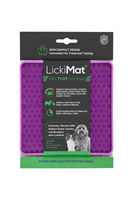 Лизальний килимок антистрес для маленьких собак собак LickiMat Mini Tuff Soother Purple, тверда основа