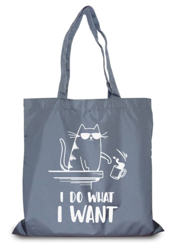 Екосумка я роблю що хочу 40х38 см сіра 