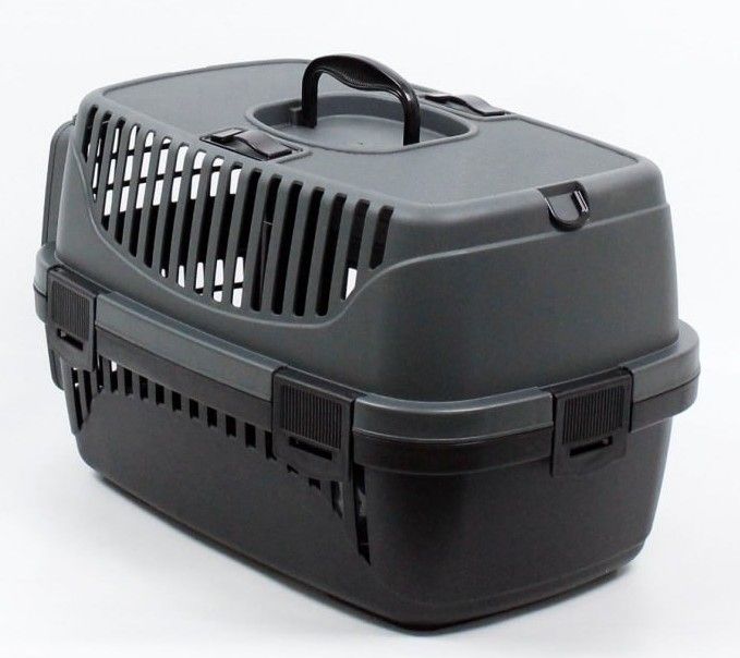 Переноска для тварин Пластикова SG на 6 кг 48х32х32 чорна 