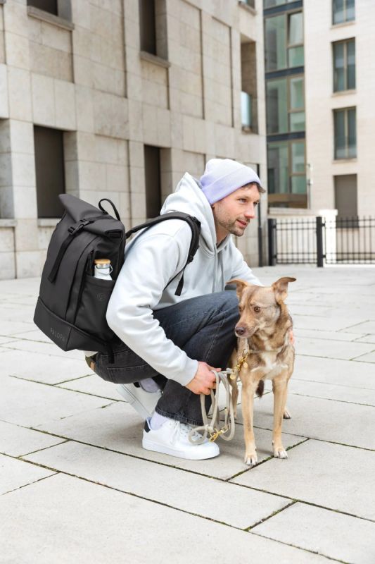 Рюкзак-ролтоп для прогулянок із собакою Palopa Yoska Чорний