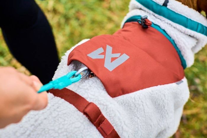 Флісова куртка для собак Trekking fleece jacket Non-stop dogwear Сірий/Винний/Бірюзовий 70