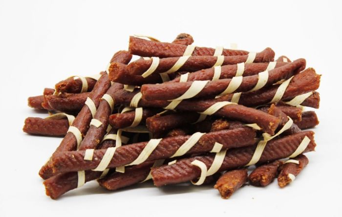 Палички з ягнятини обвиті рибними смужками 500г 