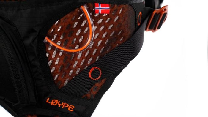 Пояс для прив'язі собак Løype belt Non-stop dogwear Чорний/Помаранчевий S