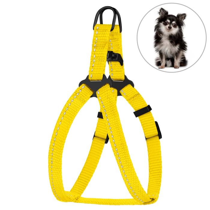 Шлея для собак BronzeDog жовта пластиковий фастекс 1228 68Т 10мм (24-30см)