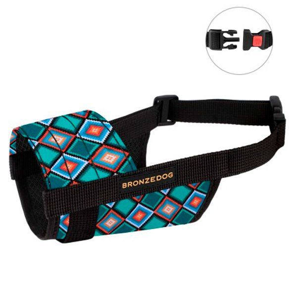 Намордник нейлоновий з регулюванням для Йорків, пуделів, шпіц орнамент ромб (а:14-20см) 