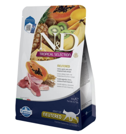 Сухий корм Farmina ND Tropical Selection Lamb Neutered для стерилізованих котів, з ягням та тропічними фруктами, 300 г   Фарміна кет сух ND TROPICAL SELECTION LAMB NEUTERED з ягням та тропічними фруктами, 300 gr, 42118