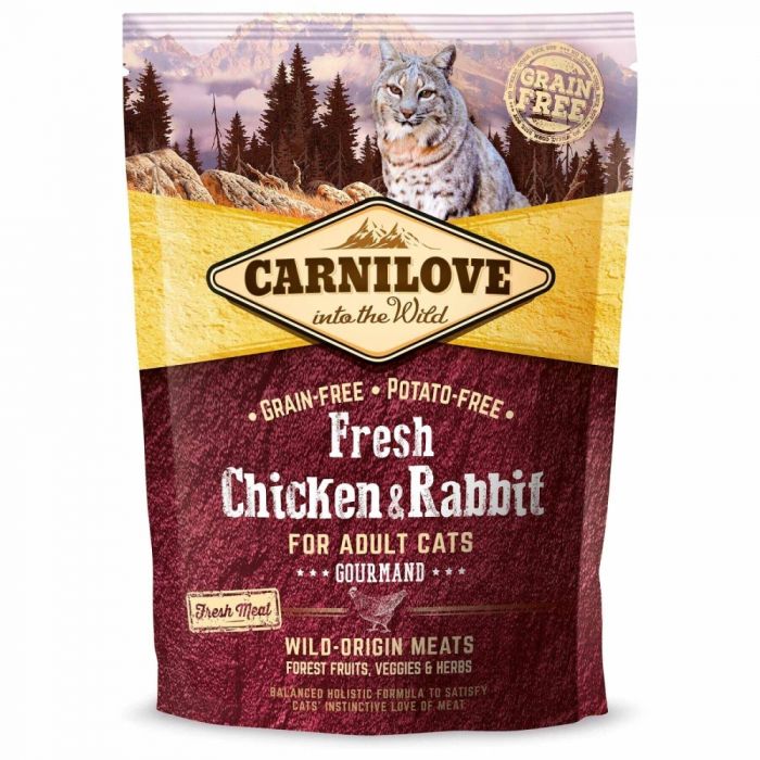 Carnilove Fresh Chicken Rabbit for Adult cats - Сухий корм для дорослих кішок з куркою та кроликом, 400 г 
