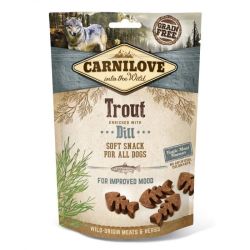 Ласощі Carnilove Dog Soft Snack для собак із фореллю та кропом 200г  