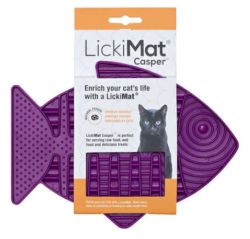 Лизальний килимок антистрес для котів LickiMat Casper Purple у формі рибки
