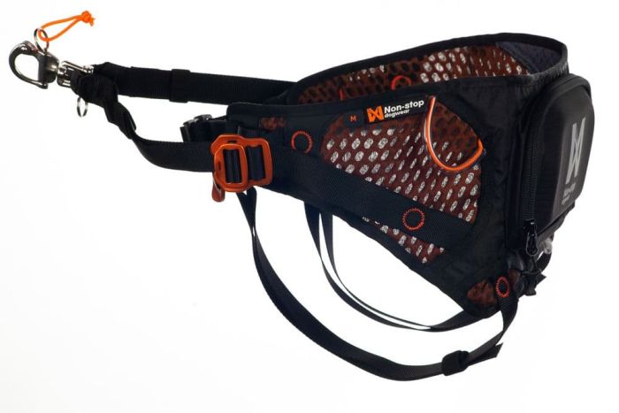 Пояс для прив'язі собак Løype belt Non-stop dogwear Чорний/Помаранчевий L