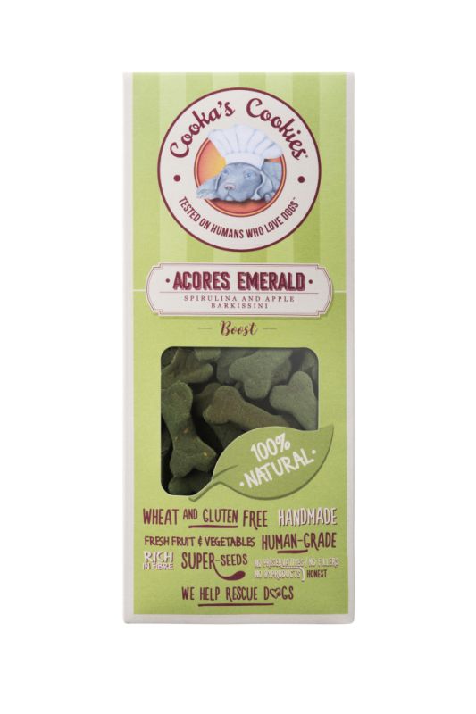 Натуральне печиво для собак Cooka's Cookies Barkissini Яблука з травами та насінням 100 г (рослинний білок)