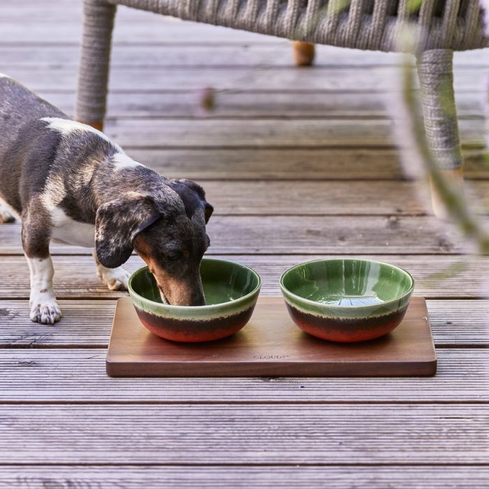 Підставка під миски для собак Cloud7 Wooden Station Annie Коричневий M (45х23 см)