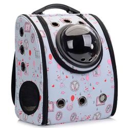 Рюкзак ілюмінатор шкіра 39х33х22 см Зайка блакитний