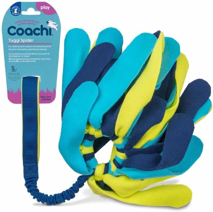 Іграшка для перетяжок для собак Coachi Tuggi Spider Синій із зеленим та блакитним