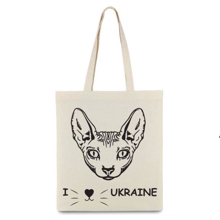 Екосумка Котик я люблю Україну 35х41см 