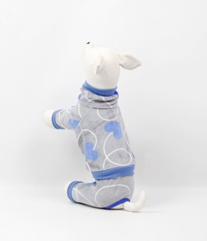 Комбінезон Остін велюр, Хлопчик Сірий із сердечками.  М (А 34В до 54 см.)