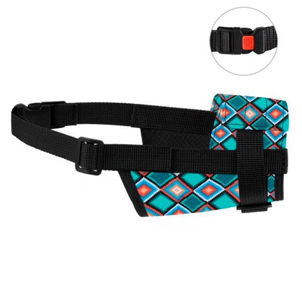 Намордник нейлоновий з регулюванням для Йорків, пуделів, шпіц орнамент ромб (а:14-20см) 