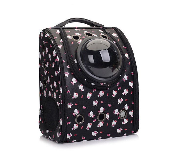 Рюкзак Шкіряний з ілюмінатором Kitty 403322 см Чорний