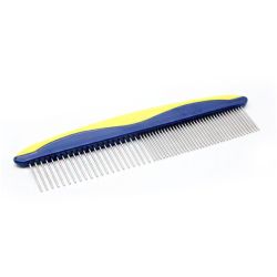 Гребінець Soft Tuch сталевий зуб жовто-синій, 18 см 