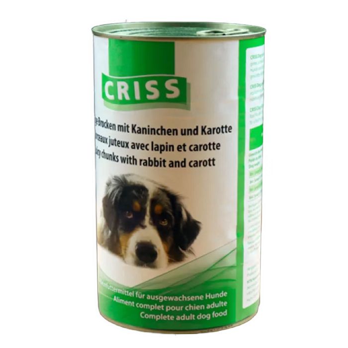 Сгі консерва для собак соковиті шматочки кролика з морквою 1240г 