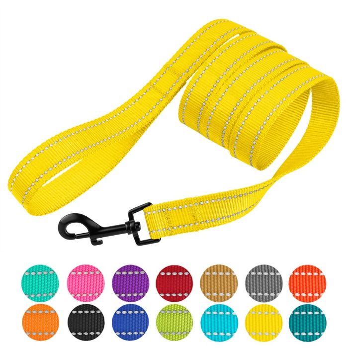 Повідець для собак BronzeDog жовтий 1228 59т 16мм-152см