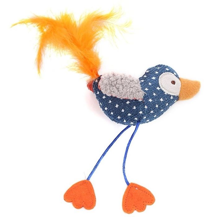 Іграшка мяка пташка з котячою мятою та канатиками 1612 см 
