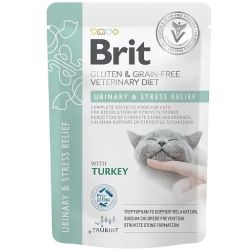 Вологий корм Brit VetDiet GF Urinary and Stress Relief для котів з індичкою 85 гр. 