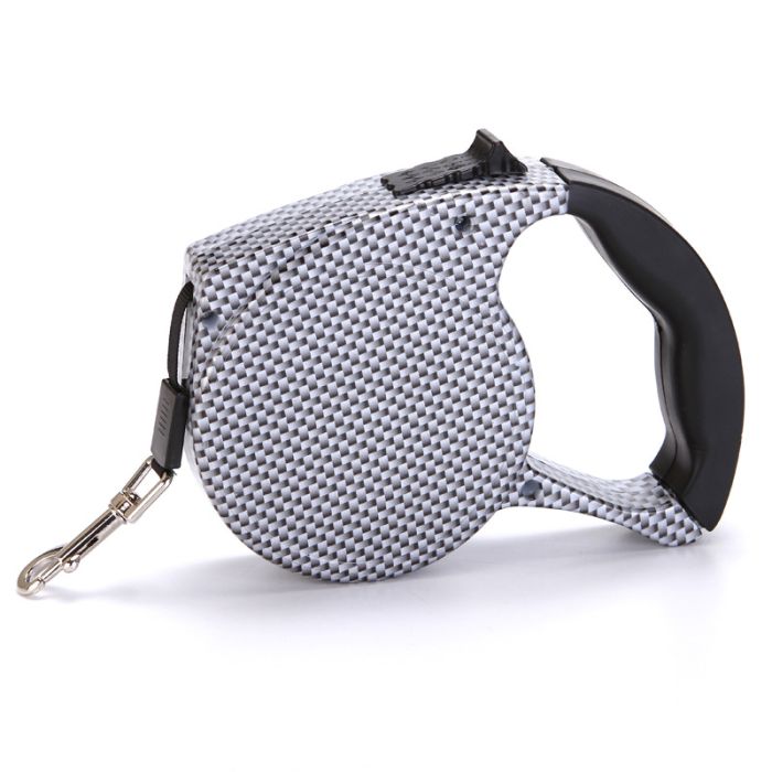 Рулетка для собак 5м15кг з гумовою ручкою стрічка фіксатор Голограма