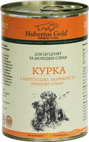 Хубертус Голд курка, картопля, морква, лляна олія консерви для цуценят 400 г Консерви Хубертус для цуценят курка, картопля,морк, льнян.мас 400г